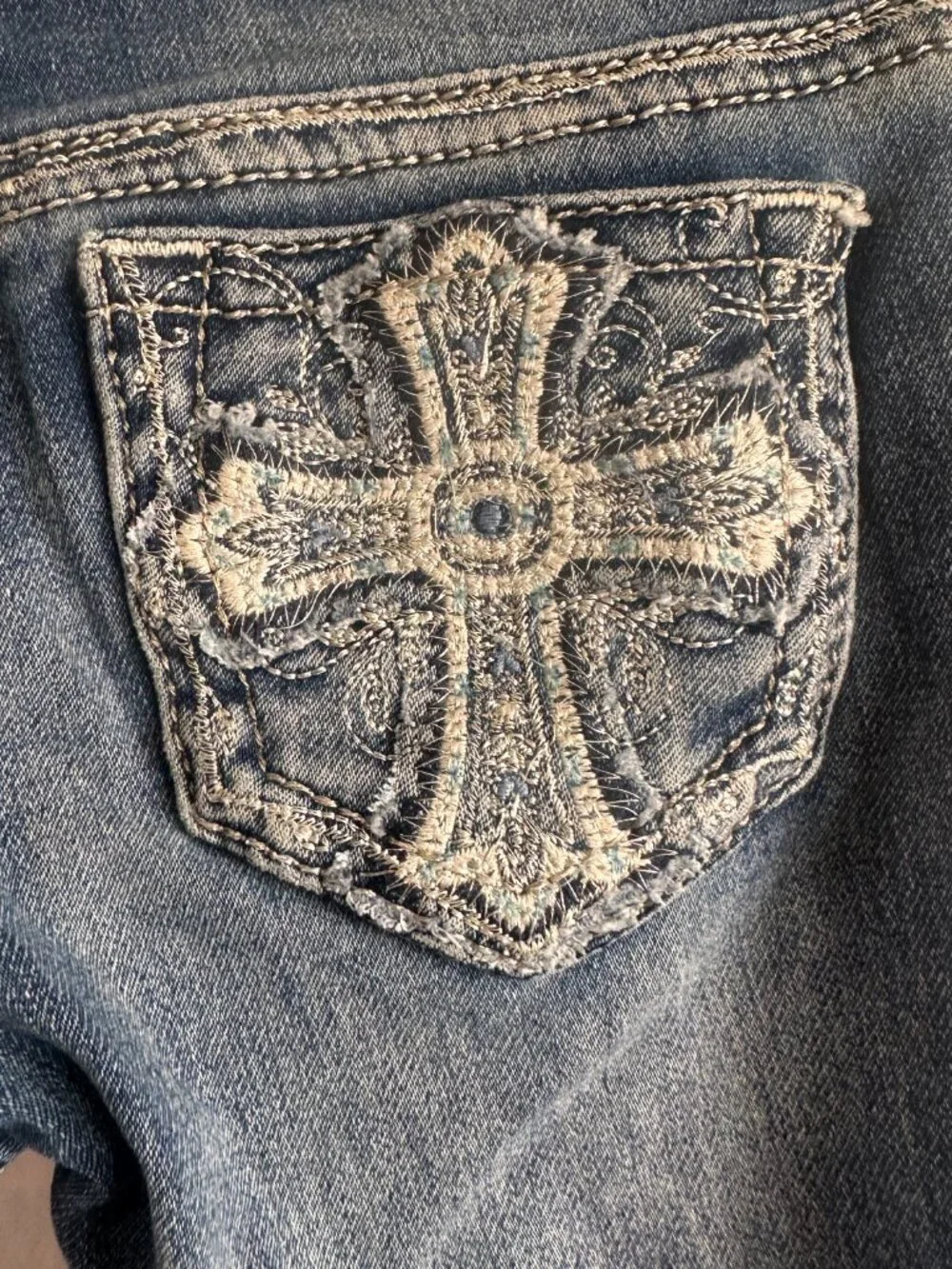 Grace in LA Girls Jeans Size 6X Embellished Pocket Denim Pants Western Bootcut